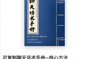 核心《可复制聊天话术手册-核心聊天方法》无水印版