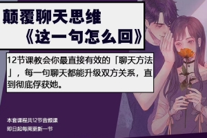 泰阳 颠覆聊天思维《这一句怎么回》